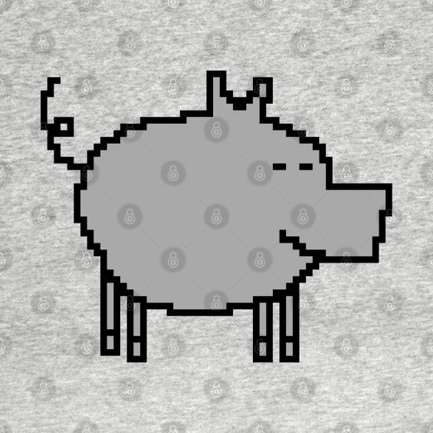 Cute Gray Pig Pixelart by ellenhenryart